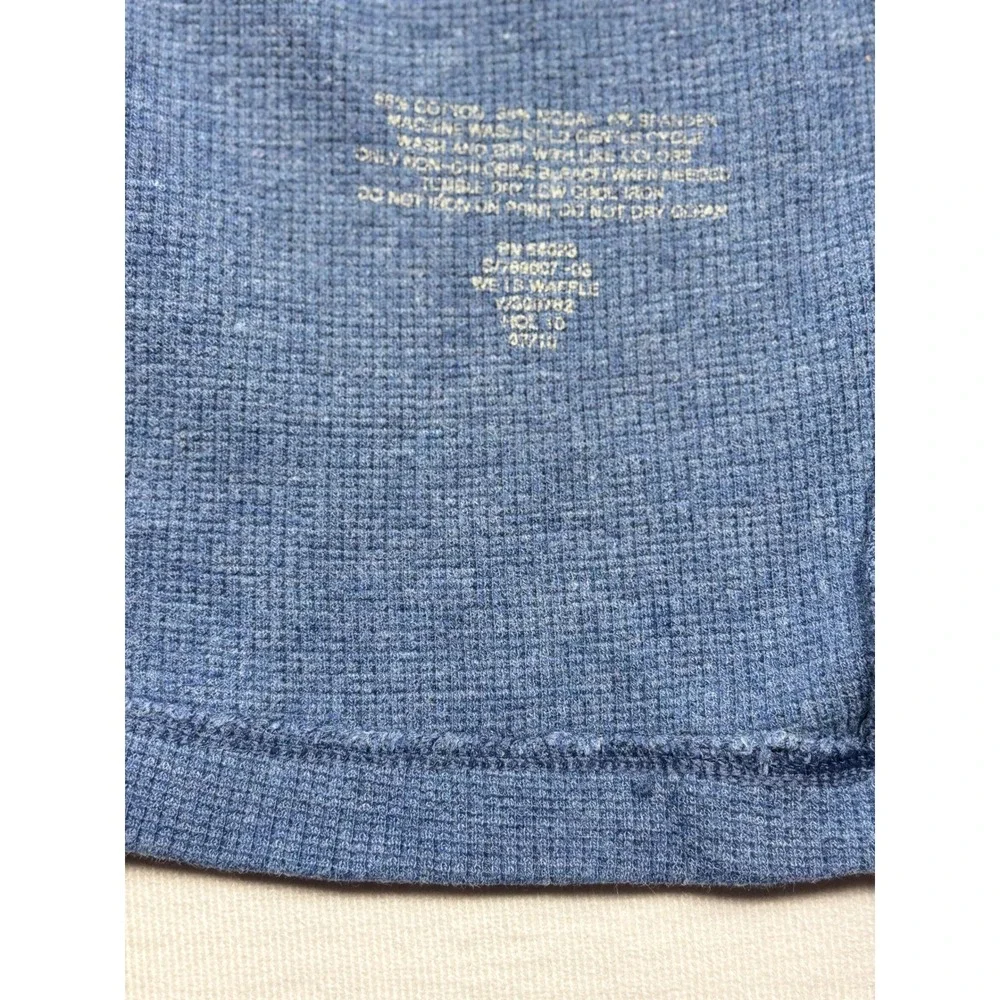 Banana Republic Mens Blue Waffle Knit Thermal Long Sleeve Shirt Size M Modal‎